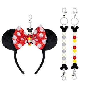 Disney Mouse Ear Holder Keychain Lanyard Set