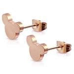 Rose Gold Mouse Silhouette Stud Earrings