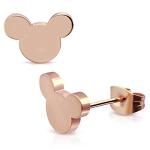 Rose Gold Mouse Silhouette Stud Earrings
