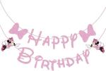 Disney Pink Mouse Happy Birthday Banner for Kids