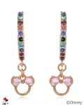 Minnie Mouse Gold Hoop Earrings with Crystals
