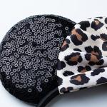 Leopard Print Mouse Ears Headband with Shiny Bow