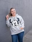 Minnie Mouse Peeking Women's Hoodie in Grey