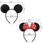 Disney Mouse Ears Headbands with Red Bow Set