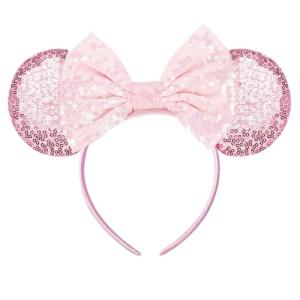 Pink Sequin Minnie Mouse Ears Headband