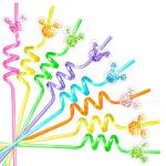 Glitter Mouse Ear Reusable Crazy Straws - 24 Pack