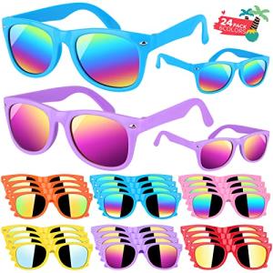 24-Pack Neon Kids Sunglasses with UV Protection