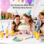 Glitter Mouse Ear Reusable Crazy Straws - 24 Pack