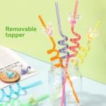 Glitter Mouse Ear Reusable Crazy Straws - 24 Pack