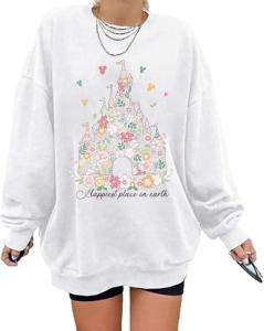 Magical Kingdom Oversized Women's Sweatshirt with Castle