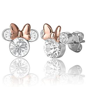 Minnie Mouse April Birthstone Stud Earrings