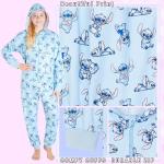 Kids Disney Stitch Hooded Fleece Pajamas
