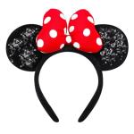 Glitter Minnie Mouse Ears Headband with Bow