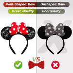 Glitter Minnie Mouse Ears Headband with Bow