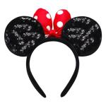 Glitter Minnie Mouse Ears Headband with Bow