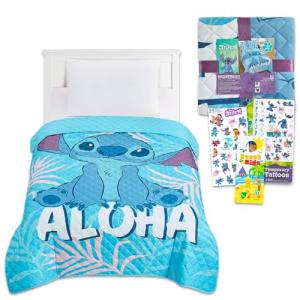 Disney Stitch Twin Bedspread Set with Stickers