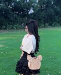 Disney Kawaii Rattan Crossbody Bag for Women