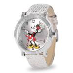 Minnie Mouse Elegant Watch with Silver Glitz Band