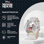 Minnie Mouse Elegant Watch with Silver Glitz Band