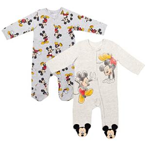 Mickey Mouse Newborn Boys Zip Up Sleepers