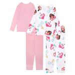 Disney Girls' Cute 4-Piece Cotton Pajama Set