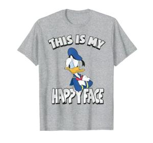 Disney Donald Duck Happy Face T-Shirt - Gray X-Large