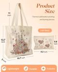 Disney Floral Tote Bags with Makeup Pouch - 2 Pack