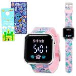 Disney Stitch Kids Watch with Pink Straps and Stickers
