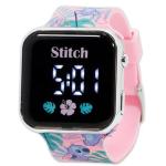 Disney Stitch Kids Watch with Pink Straps and Stickers