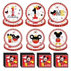 100PCS Mickey Mouse Birthday Party Tableware Set