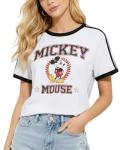 Disney Women's Short Sleeve Graphic Crop Tops