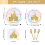 Princess Castle Birthday Party Supplies for 24