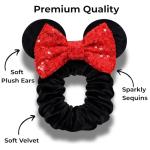 Disney Mouse Ear Velvet Scrunchies with Bow