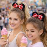 Disney Mouse Ear Velvet Scrunchies with Bow