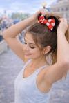 Disney Mouse Ear Velvet Scrunchies with Bow