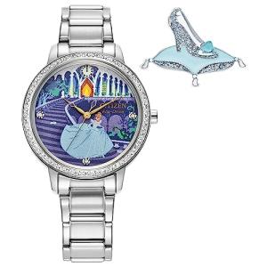 Disney Princess Cinderella Crystal Watch and Pin Set