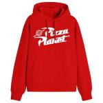 Disney Pixar Pizza Planet Pullover Toy Story Sweatshirt Hoodie (MD, Red)