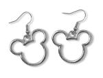 Gold and Silver Classic Mouse Ear Shaped Earrings (Silver, Standard)