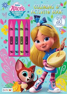Disney Alice Wonderland Bakery 48 Page Coloring Book, 4 Crayons Bendon 53461