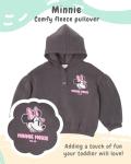 Disney Minnie Mouse Toddler Girls’ Outfit Set - Two Piece Black Hoodie Sweatshirt with Puff Ink Print & Jogger Pants (Charcoal, 4T)