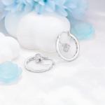 S925 Sterling Silver Mouse Hoop Earrings with Sparkling Cubic Zirconia Asymmetric Mouse Design Fashion Cartilage Huggie Hoop Charms Hypoallergenic Jewelry Birthday Gift for Women Daughter