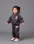 Disney Minnie Mouse Toddler Girls’ Outfit Set - Two Piece Black Hoodie Sweatshirt with Puff Ink Print & Jogger Pants (Charcoal, 4T)