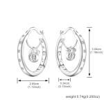 S925 Sterling Silver Mouse Hoop Earrings with Sparkling Cubic Zirconia Asymmetric Mouse Design Fashion Cartilage Huggie Hoop Charms Hypoallergenic Jewelry Birthday Gift for Women Daughter