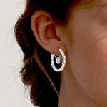 S925 Sterling Silver Mouse Hoop Earrings with Sparkling Cubic Zirconia Asymmetric Mouse Design Fashion Cartilage Huggie Hoop Charms Hypoallergenic Jewelry Birthday Gift for Women Daughter