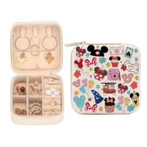 Cartoon Mouse Castle Travel Jewelry Case, Small Box Organizer, Cartoon Gifts Merchandise, Birthday Christmas Gifts for Cartoon Lovers Fans Women Teen Girls Friends Sister Her