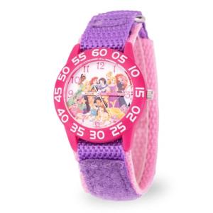 Disney Princess Watch for Girls Age 4-7 – Perfect Timepiece for Kids Who Love Princesses and Fun, Stylish Accessories, Toddler Princess Watch with Purple Nylon Strap, Pink Bezel, White Dial