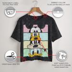 Disney Junior's Crew Crop Short Sleeve Crop T-Shirt, Black, Large