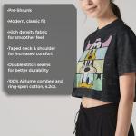 Disney Junior's Crew Crop Short Sleeve Crop T-Shirt, Black, Large