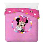 Jay Franco Duvet Cover Set – 3 Piece Comforter Cover and Sham Set, Super Soft Cozy Kids Bedding (Insert Not Included) Pink- Minnie Mouse, Full