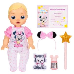 Disney Darlings 13-Inch Interactive Baby Doll – Magical Lights, Sounds, Music & Wand – Minnie-Inspired Nurturing Doll with Accessories – Multiple Skin Tones, Eye Colors – Ages 2 and Up